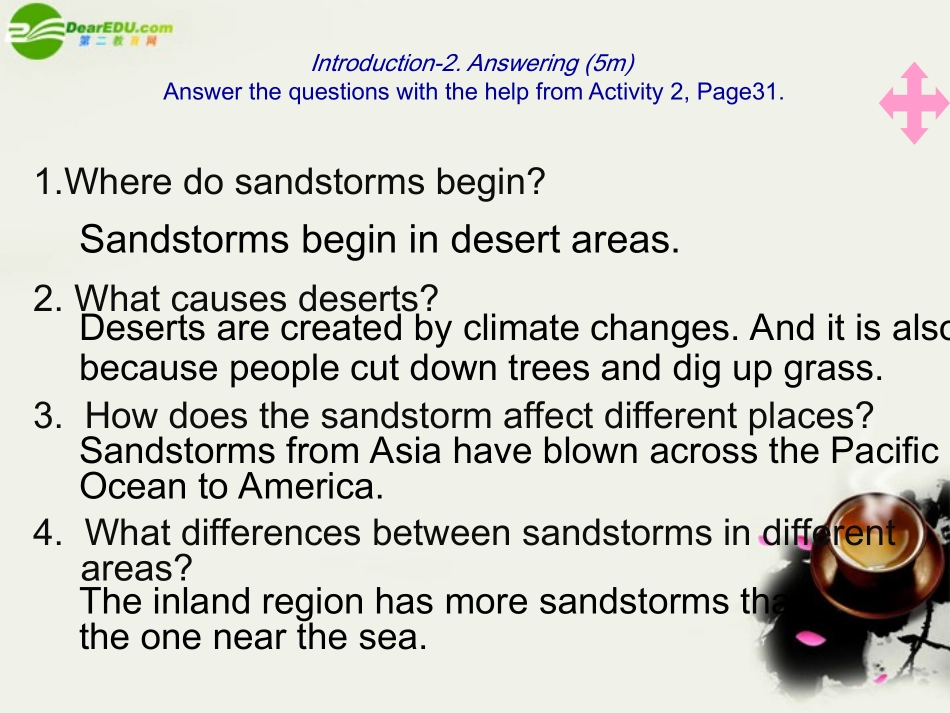 高中英语 Module4(Sandstorms in Asia)Introduction,Reading and Vocabulary课件4 外研版必修3 课件_第3页