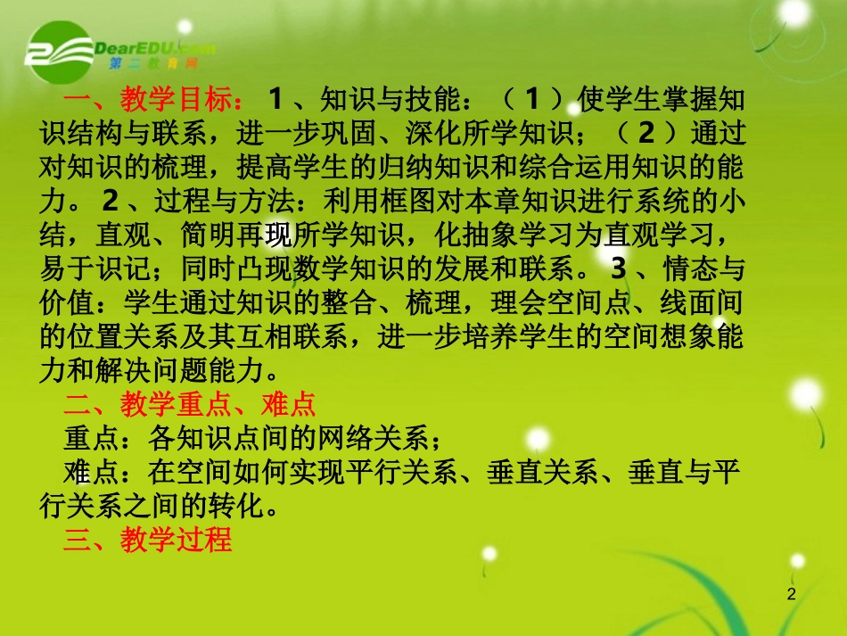 高中数学 第一章立体几何初步小结与复习课件 北师大版必修2 课件_第2页