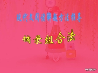 高三语文考前复习指导 现代文阅读摘录组合法 课件