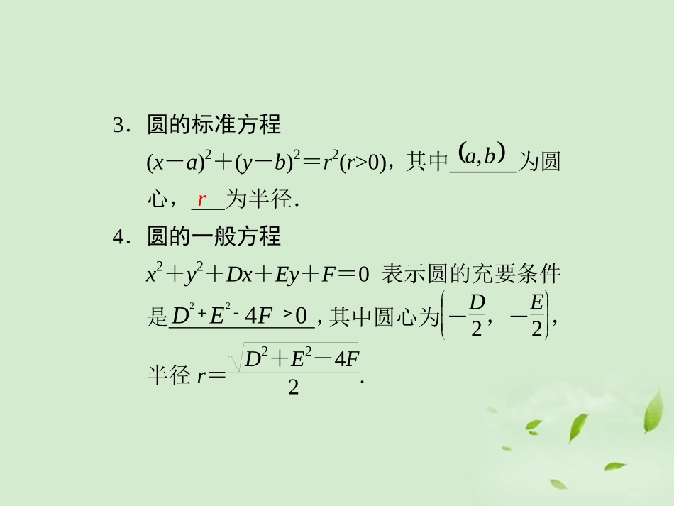 高三数学一轮复习(9.3 圆的方程)课件_第2页