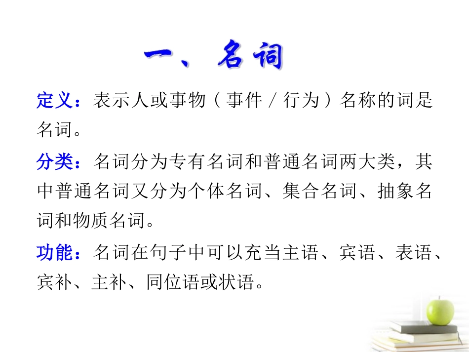 高考英语一轮复习 part2 第1讲 名词与主谓一致课件(浙江专版)  课件_第3页
