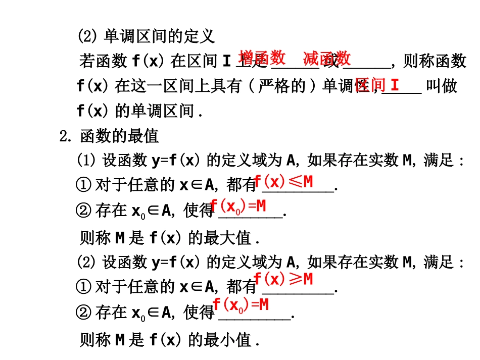 高三数学高考(理)总复习系列课件：2.2  函数的单调性及最大(小)值苏教版 高三数学高考(理)总复习系列课件：函数与导数苏教版 高三数学高考(理)总复习系列课件：函数与导数苏教版_第2页