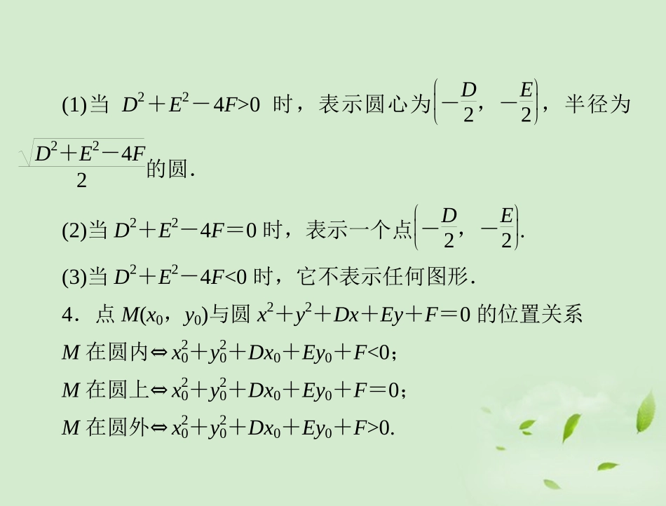 高考数学一轮复习 第十一章 第3讲 圆的方程课件 理 课件_第3页
