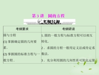 高考数学一轮复习 第十一章 第3讲 圆的方程课件 理 课件