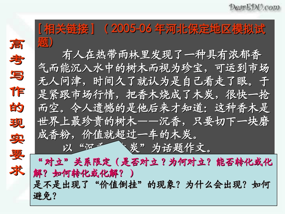 高考语文写作的思维与实践二 新课标 人教版 试题_第1页