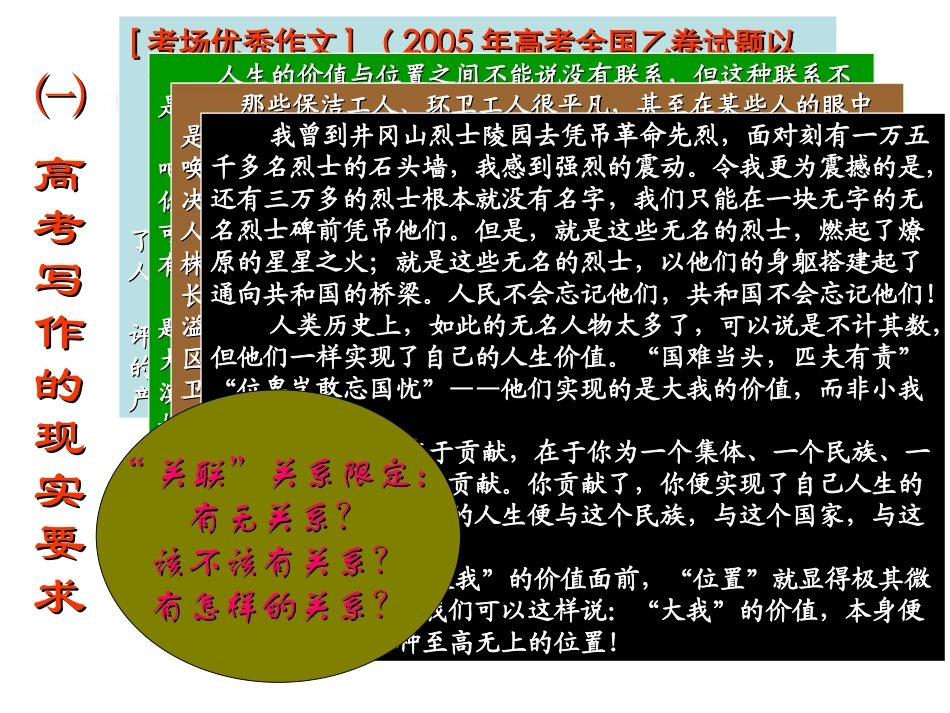 高考语文写作的思维与实践二 新课标 人教版 试题_第3页