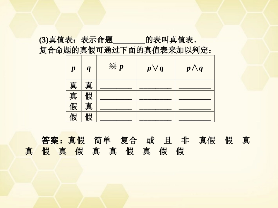 高中数学(师说)系列一轮复习 第二讲 常用逻辑用语课件 理 新人教B版 课件_第3页