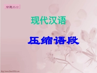 高三语文专题复习 压缩语段 人教版 课件