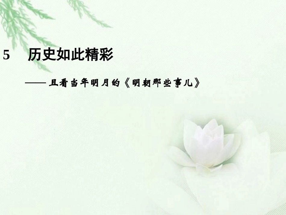 高中语文二轮复习 243 历史如此精彩(5)课件(新课标) 课件_第1页