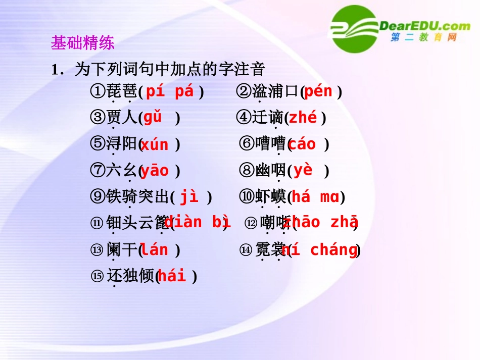 第11课  第1课时琵琶行并序 课件_第2页