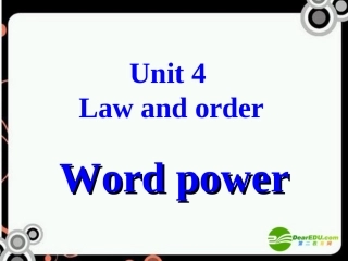 高中英语 Unit4 law and order-Word power课件 牛津译林版版选修10 课件