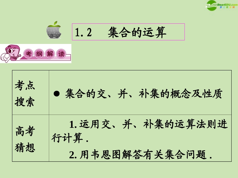 高三数学第一轮总复习 1.2 集合的运算课件_第2页