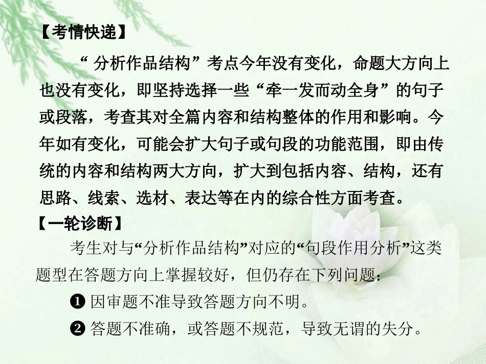 高中语文二轮复习 151 句段的作用课件(新课标) 课件_第2页
