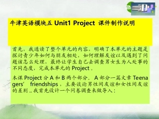 高中英语 Unit 1(Project)课件 牛津模块选修5 课件