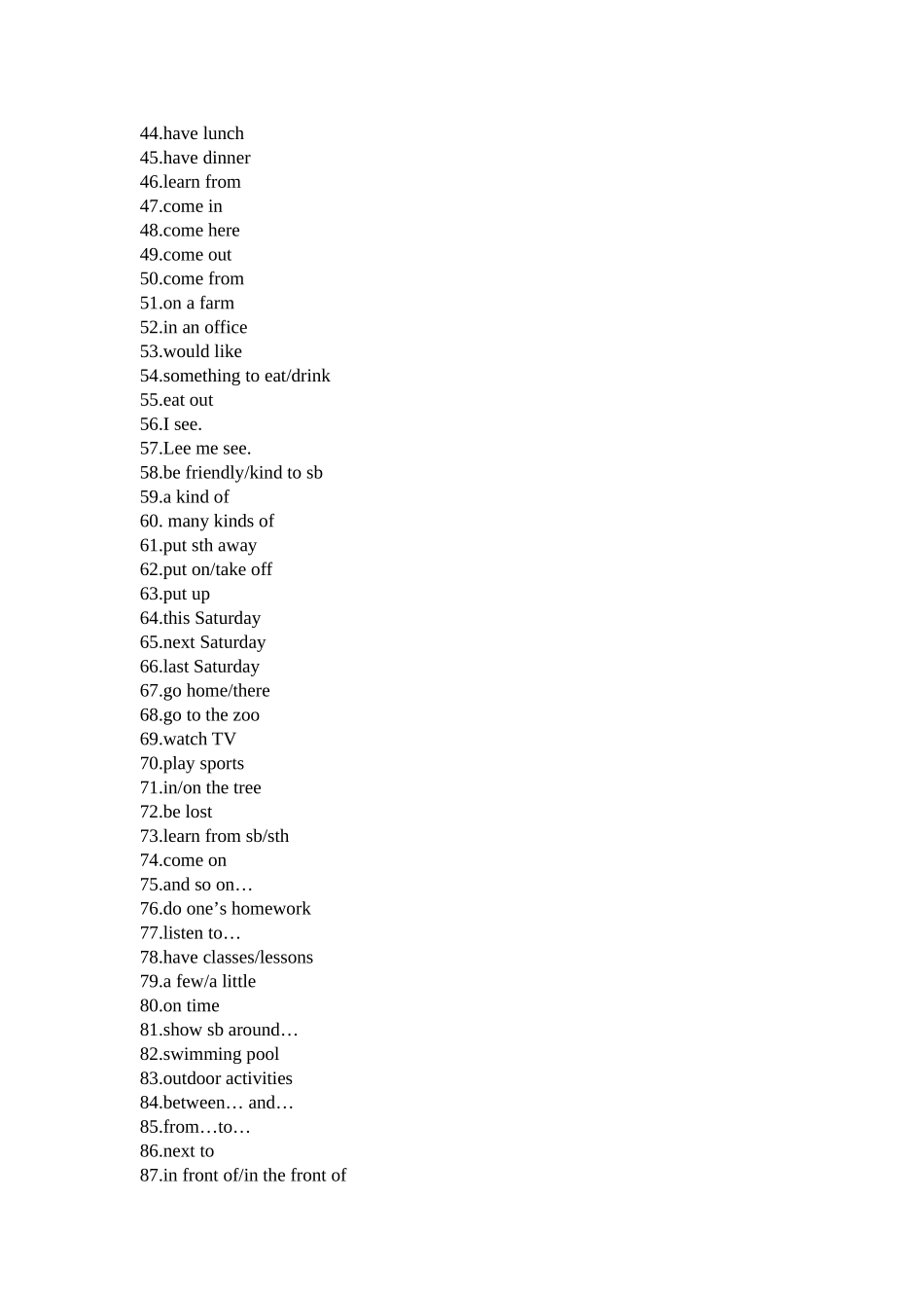 七年级短语小结_第2页