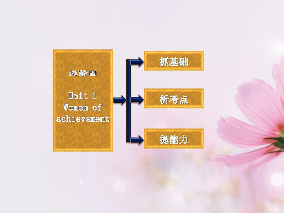 高考英语复习 Unit1 Women of achievement专题课件 新人教版必修4 课件_第2页