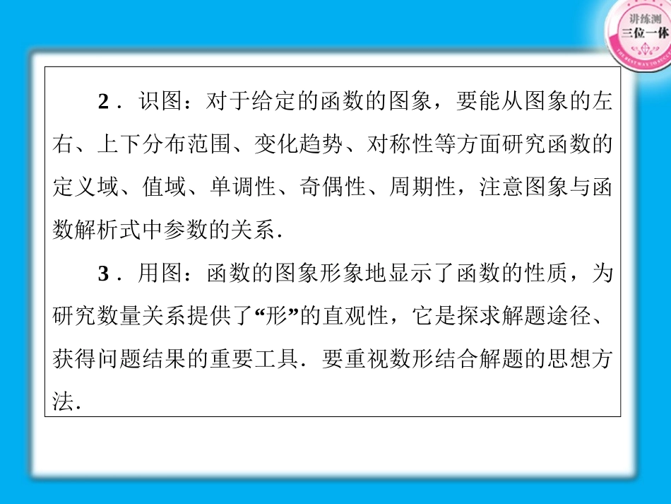 高考数学第一轮总复习经典实用 2-8函数的图象学案课件_第3页