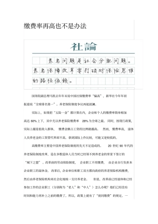 养老保险制度争议再起波澜