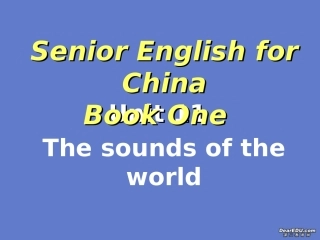 高一英语the sounds of the world课件 新课标 人教版 课件