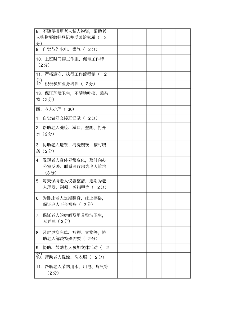 养老护理员考核评分表说课材料_第3页