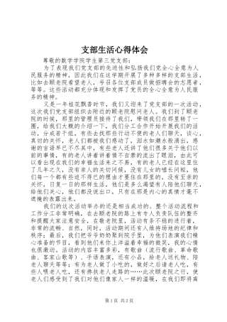 支部生活心得体会