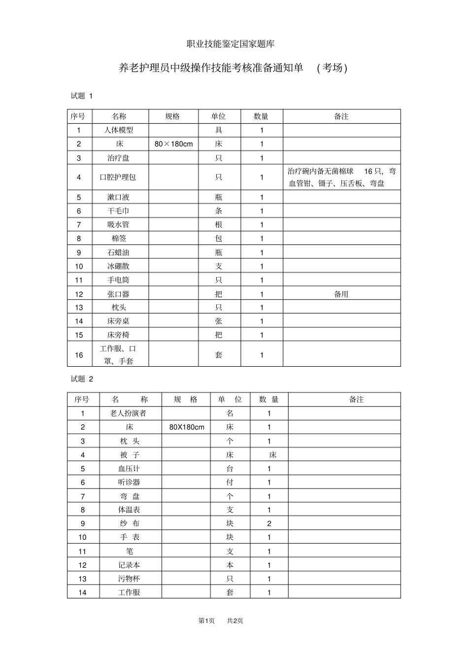 养老护理员中级考场准备_第1页