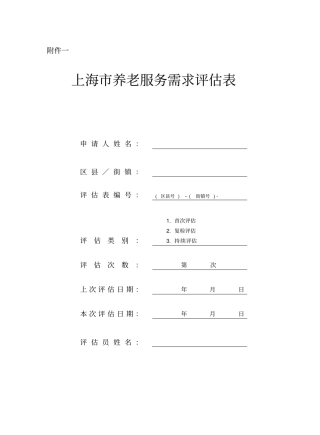 养老服务需求评价