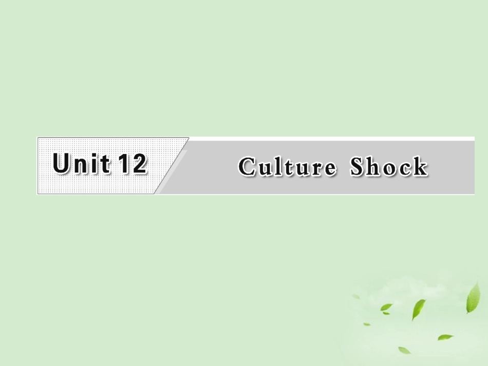 高考英语一轮复习 Unit12 Gulture Shock课件 北师大版必修4 课件_第1页