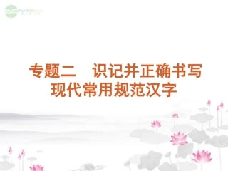 高考语文一轮复习 第1部分专题2 识记并正确书写现代常用规范汉字课件 新人教版 课件