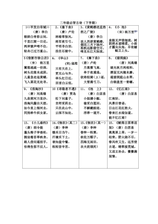 二年级必背古诗(下)