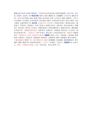 根据近些年美术专业的不断发展
