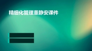 精细化管理董静安课件