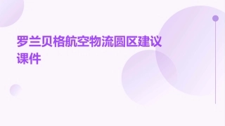 罗兰贝格航空物流圆区建议课件