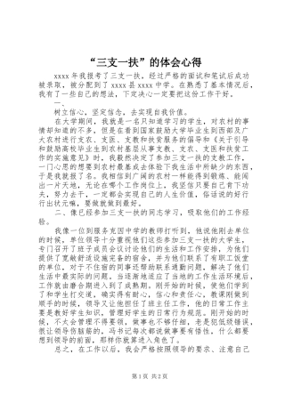 “三支一扶”的体会心得