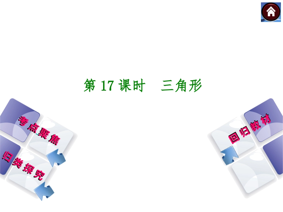 【2015中考复习方案】第17课时+三角形（共18张PPT）_第1页