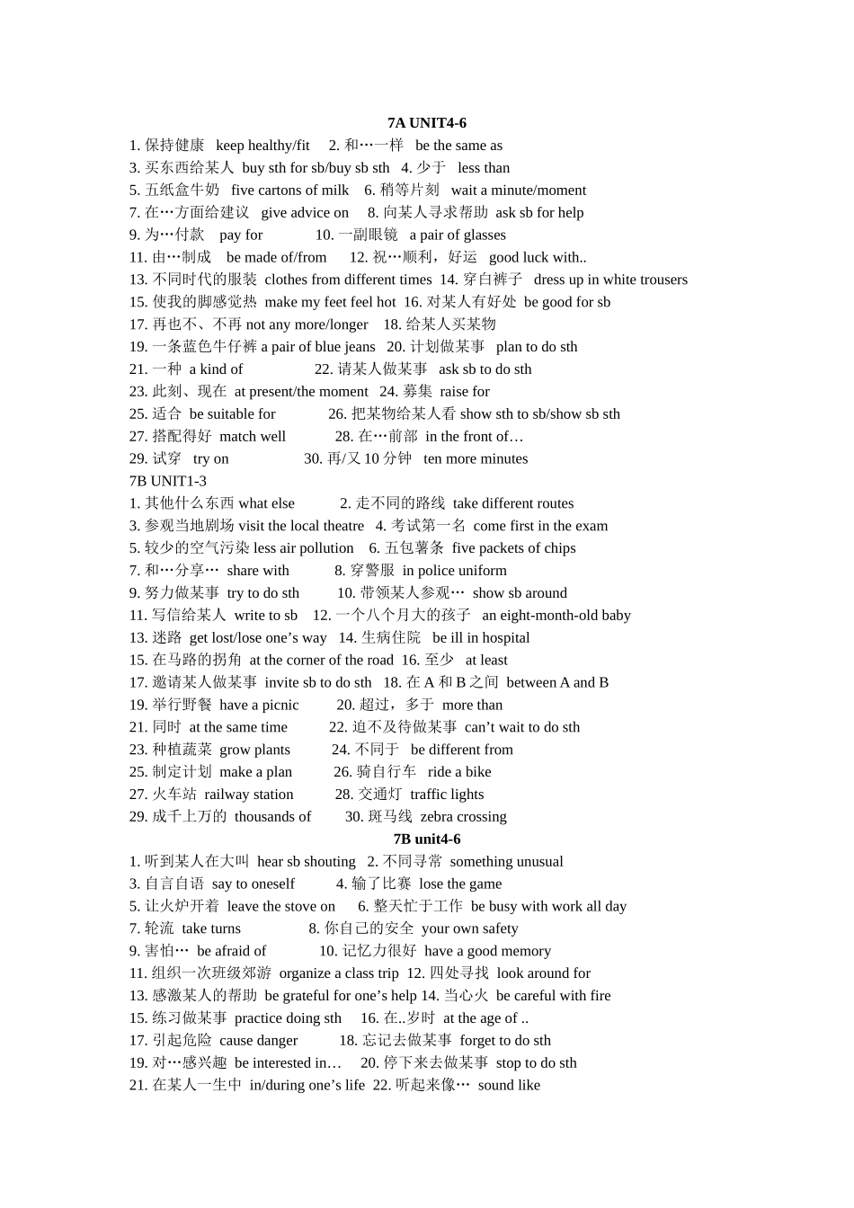 初三复习词组_第1页