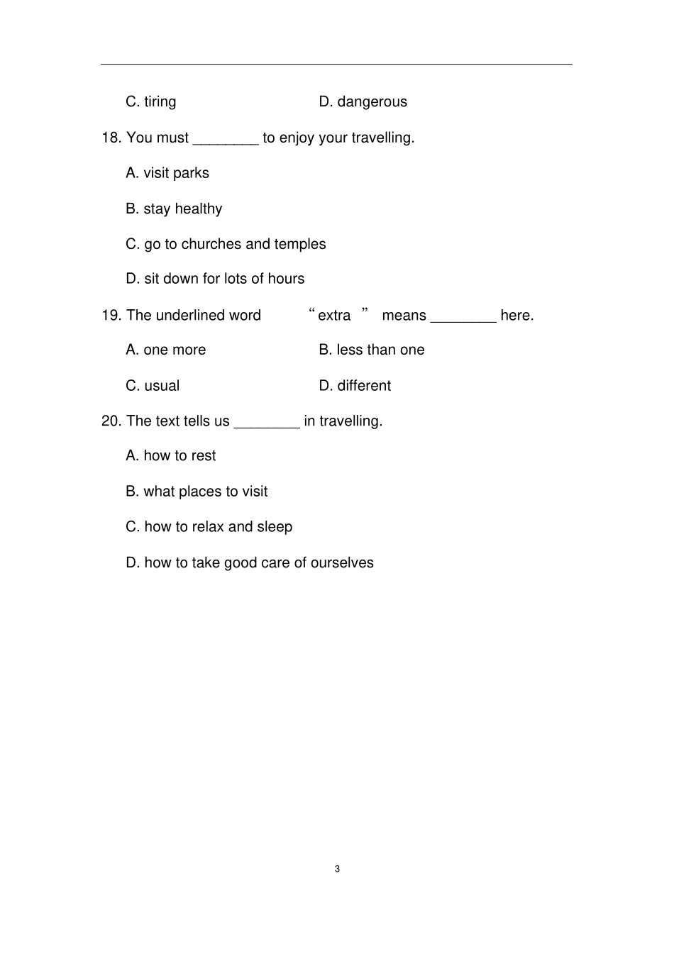 冀教版七年级英语下册Lesson39：Dannyx27sReport练习题_第3页