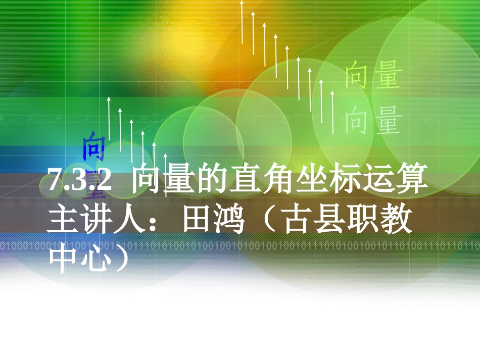 向量的直角坐标运算-田鸿_第1页