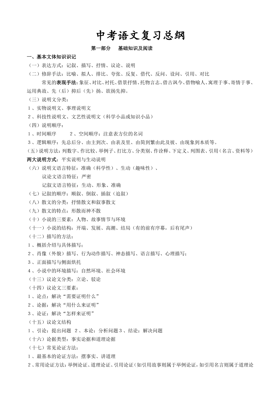 中考语文总复习资料大全_第1页