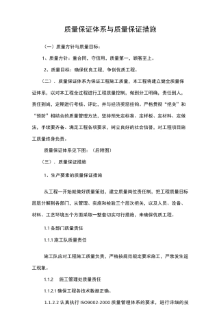 质量保证体系与质量保证措施