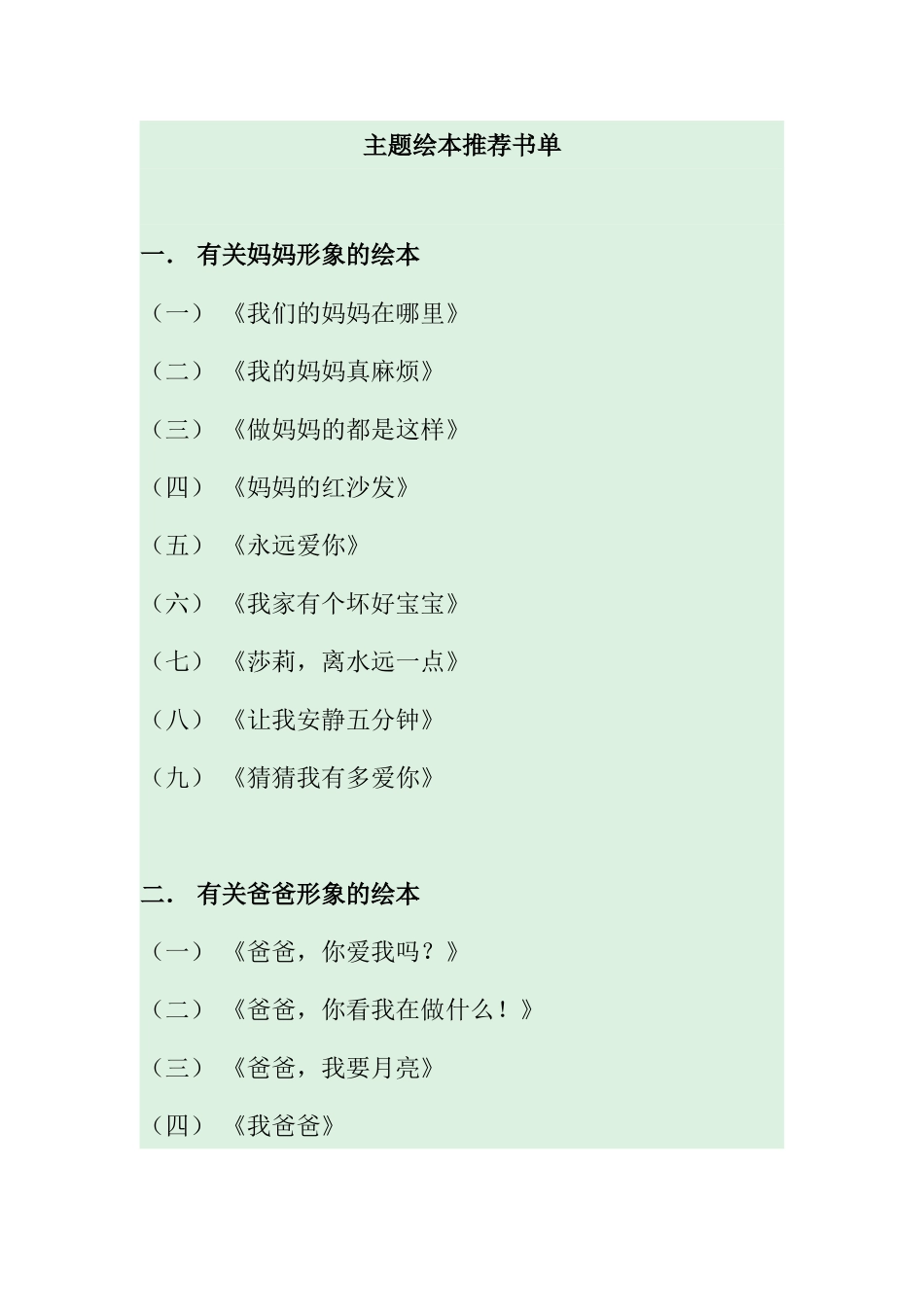 主题绘本推荐书单_第1页