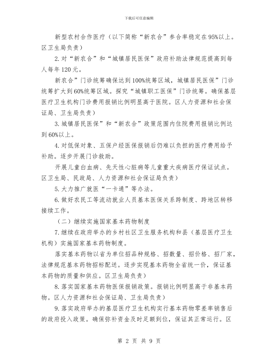 医药卫生整治工作安排与医药卫生服务改革工作计划范文汇编_第2页