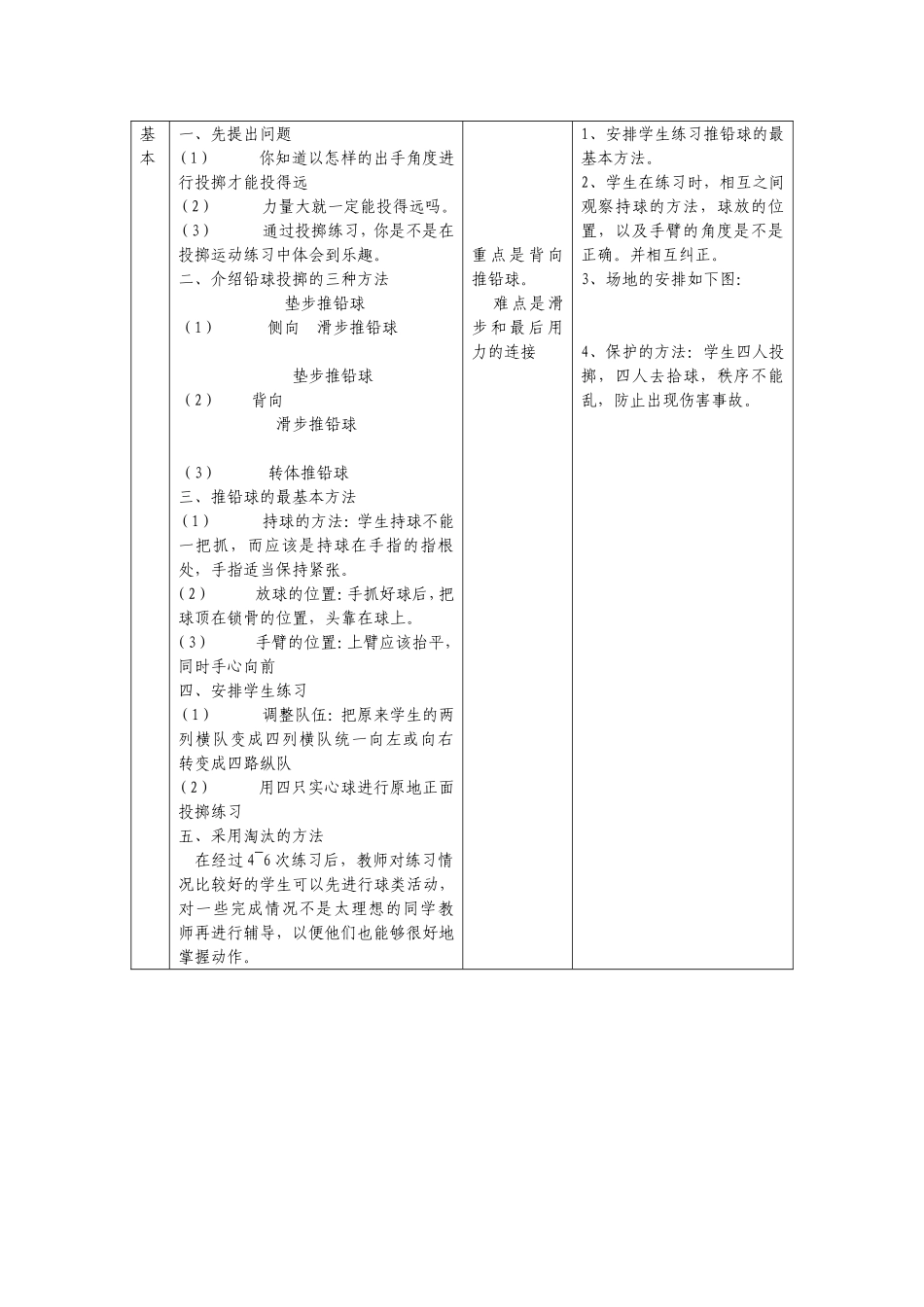 女生侧向滑步推铅球教学设计_第2页