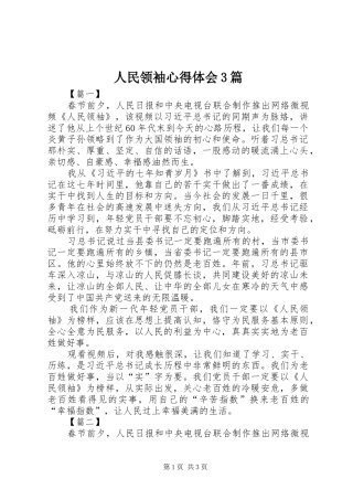 人民领袖心得体会3篇