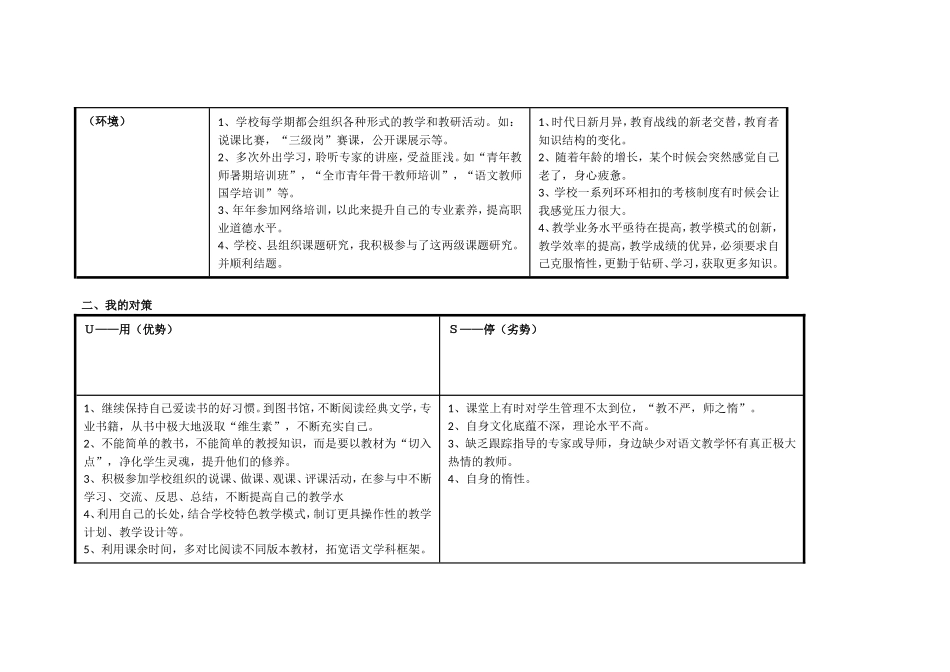 我的任务表单：SWOT分析表_第2页