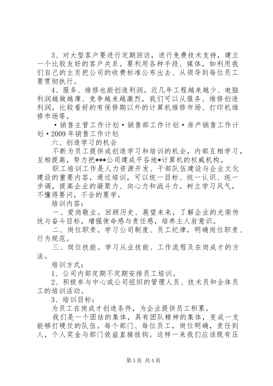 销售电脑工作计划 _第3页