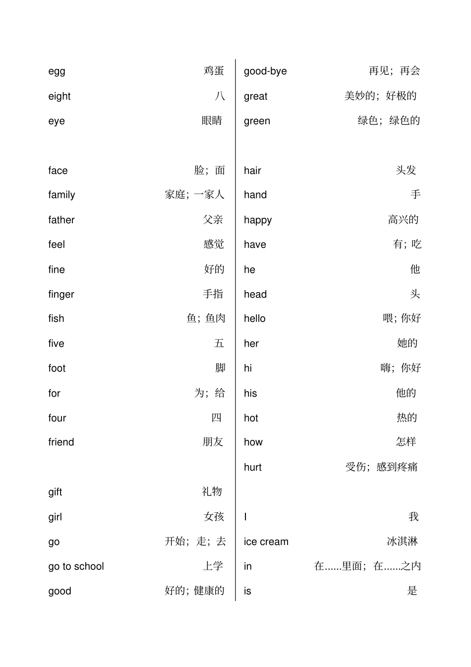 冀教版小学三至六年级英语单词表汇总_第2页