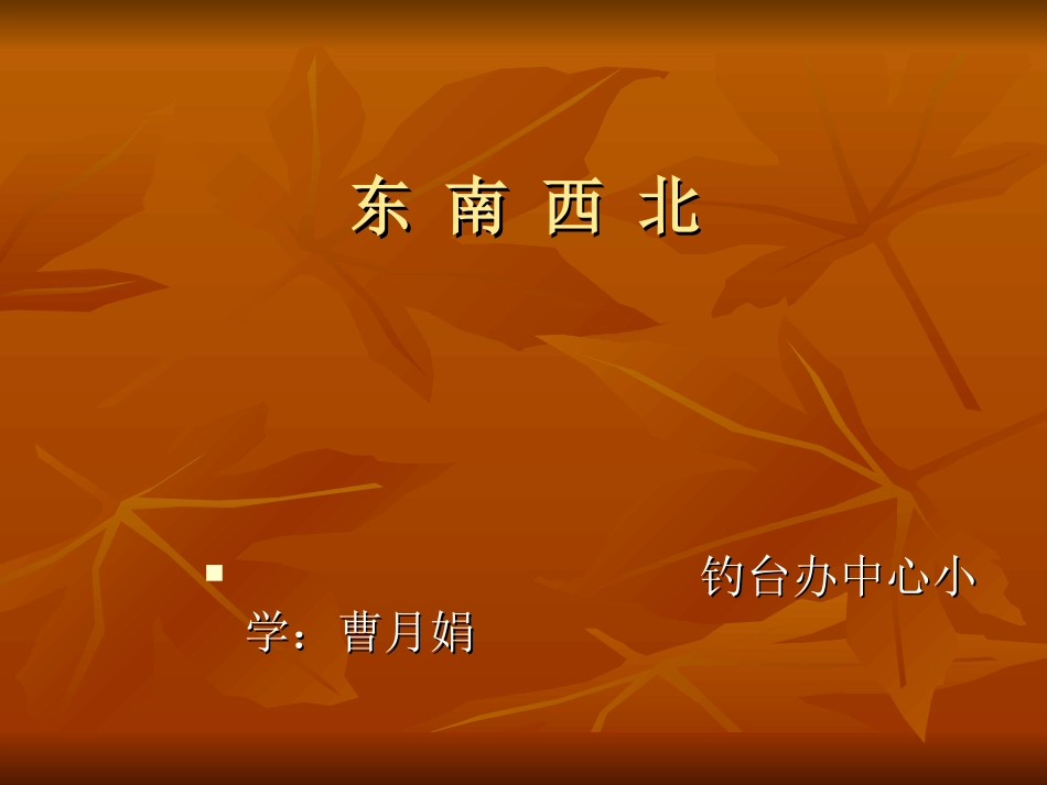 曹月娟东西南北课件20101119_第1页