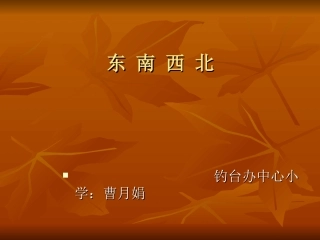 曹月娟东西南北课件20101119