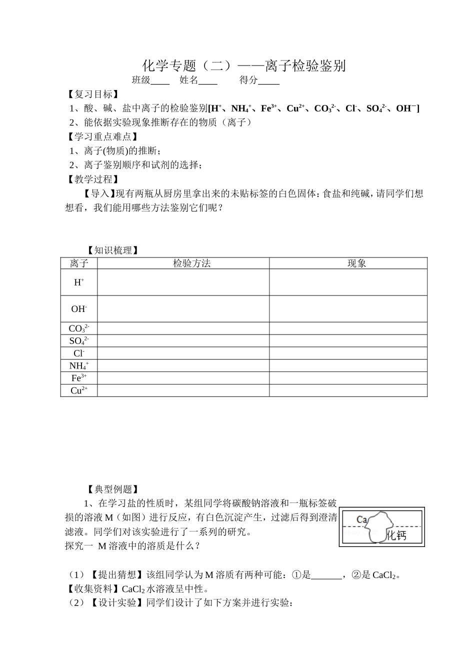 化学专题——离子检验鉴别_第1页